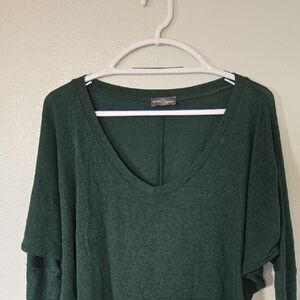 Market & Spruce | Dark Hunter Green Drop Shoulder Top Size Medium